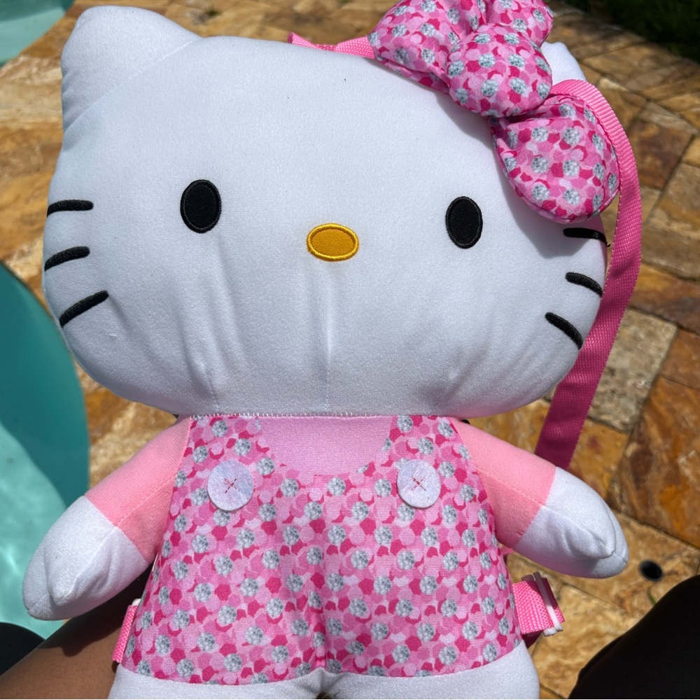 Hello Kitty Pink and White Plush Toy with Floral Dress